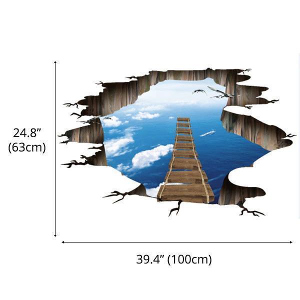 3D Fantasy Galaxy Bridge Wall Sticker (Various Designs)