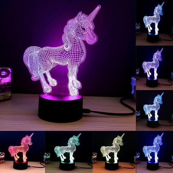 3D Unicorn Color Change Lamp