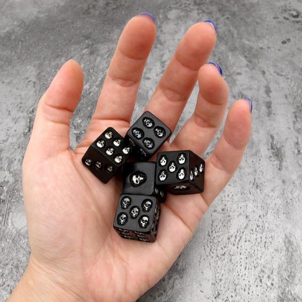 Black Skull Dice (Set of 5)