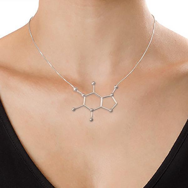 Caffeine Molecule Necklace
