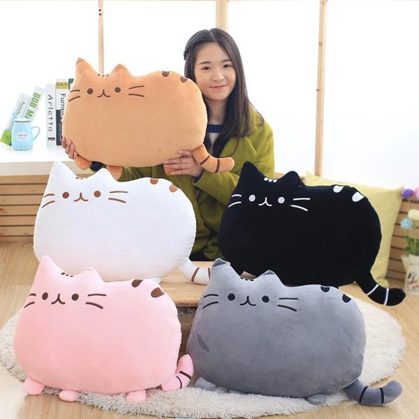 Cartoon Cat Plush Cushion (Various Colors)
