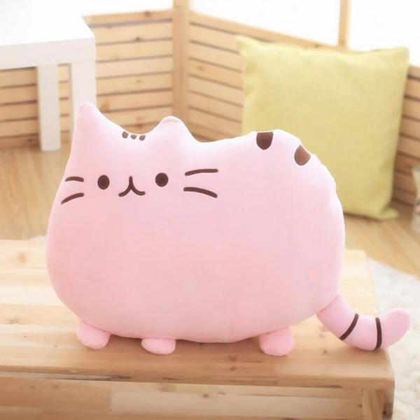 Cartoon Cat Plush Cushion (Various Colors)