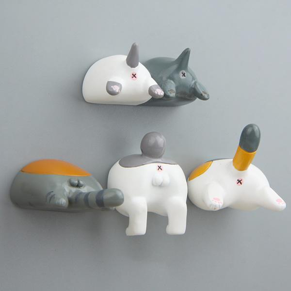 Cat Bum Fridge Magnets (Various Designs)