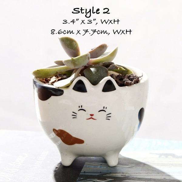 Cat Ceramic Flower Pot Terrarium (Various Designs)