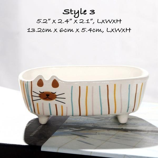 Cat Ceramic Flower Pot Terrarium (Various Designs)
