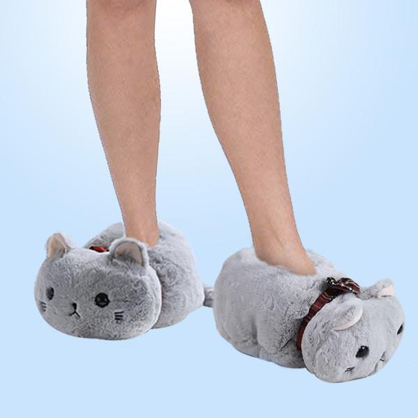 Cat Plush Slippers (Various Designs & Sizes)