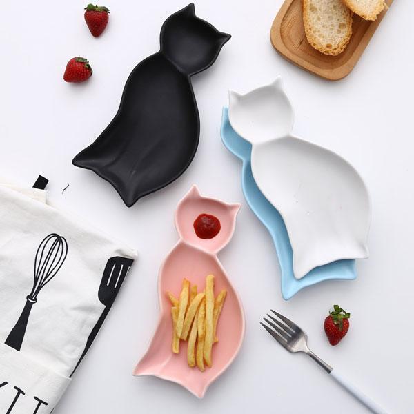 Cat Silhouette Plate (Various Color)