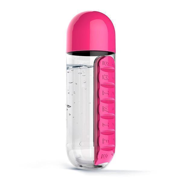 Daily Pill Organizer Water Bottle (Various Colors)
