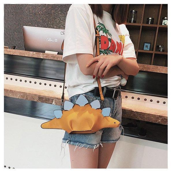 Dino Stegosaurus Crossbody Purse Bag (Various Colors)