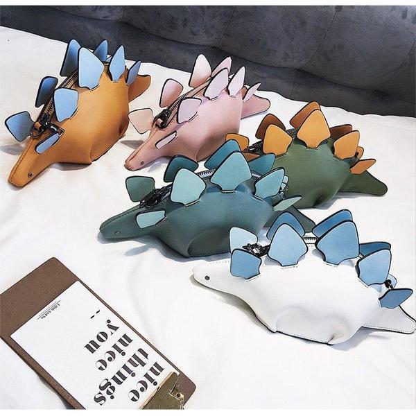 Dino Stegosaurus Crossbody Purse Bag (Various Colors)