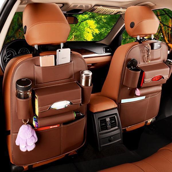 Faux Leather Car Back Seat Organizer (Various Colors)