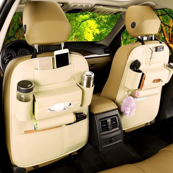 Faux Leather Car Back Seat Organizer (Various Colors)