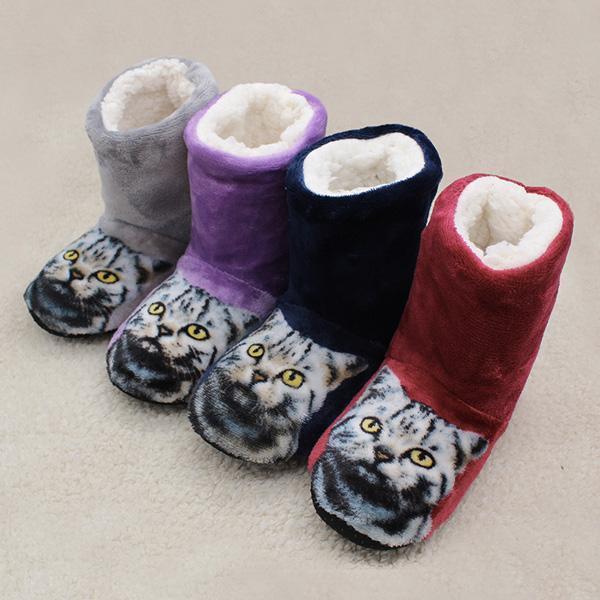 Furry Cat Indoor Booties (Various Colors)