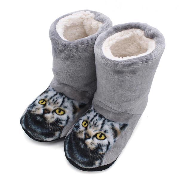 Furry Cat Indoor Booties (Various Colors)