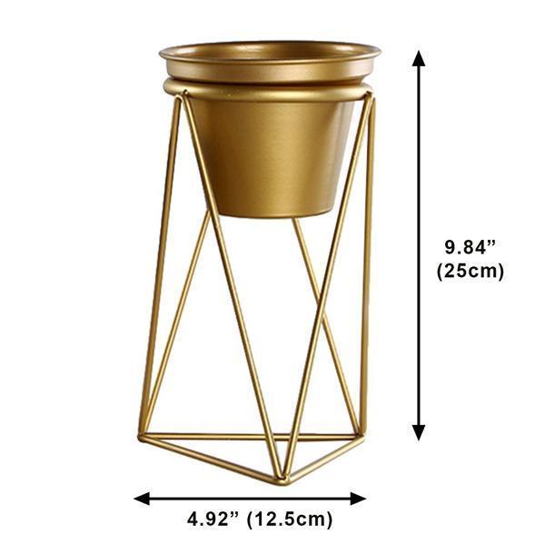 Geometric Iron Flower Pot and Stand (Various Sizes)