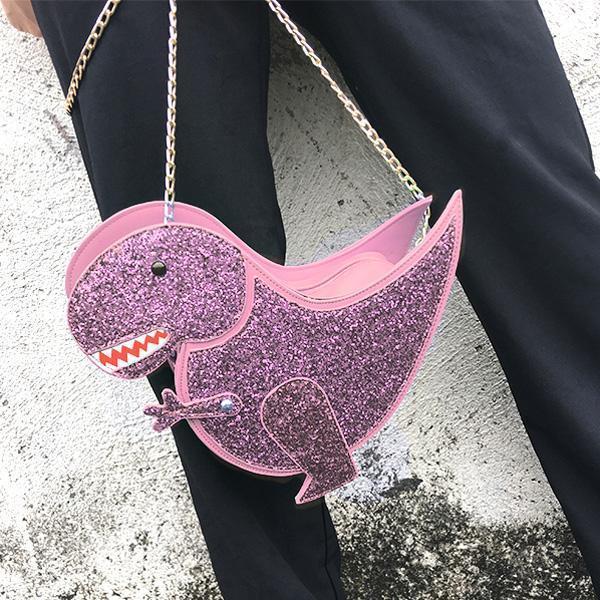 Glittery T-Rex Crossbody Bag (Various Colors)