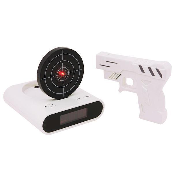 Gun And Target Recordable Alarm Clock (Various Colors)