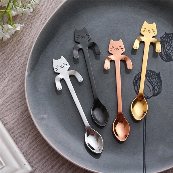 Hanging Cat Teaspoon (Various Colors)