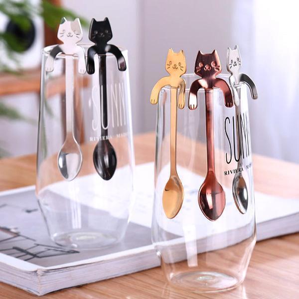 Hanging Cat Teaspoon (Various Colors)