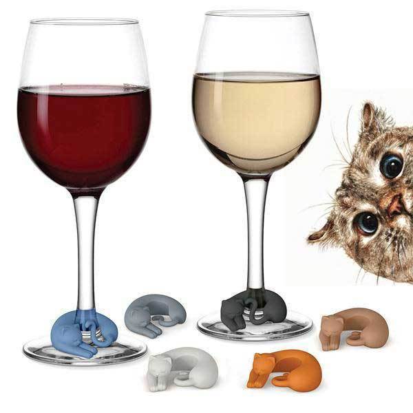 Kitty Wine Glass Markers (Set of 6)