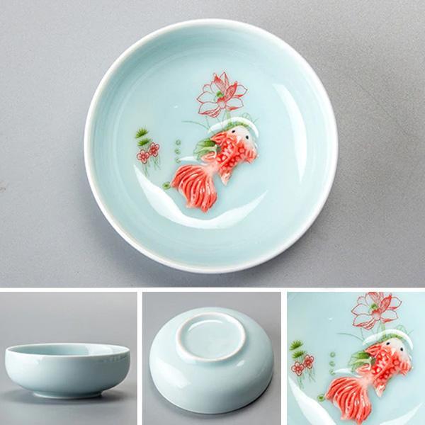 Koi Fish Porcelain Teacup (Various Colors & Sizes)