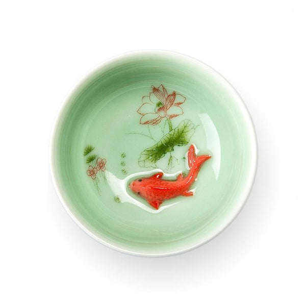 Koi Fish Porcelain Teacup (Various Colors & Sizes)