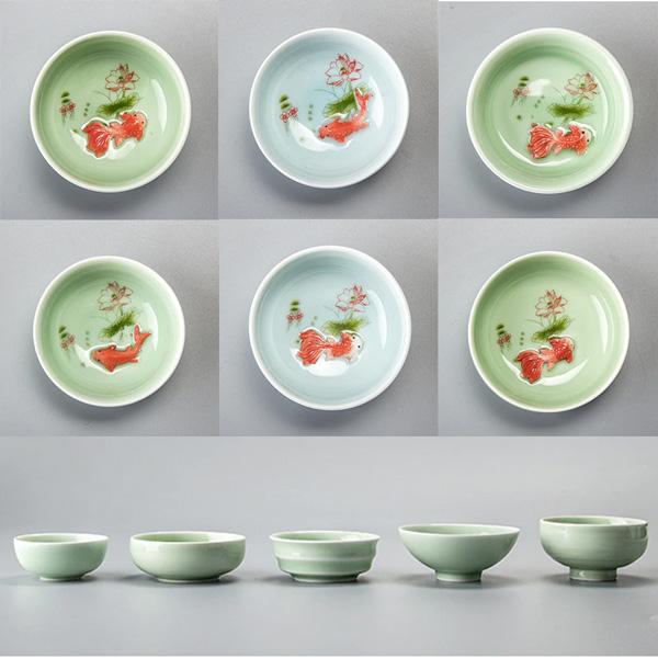 Koi Fish Porcelain Teacup (Various Colors & Sizes)