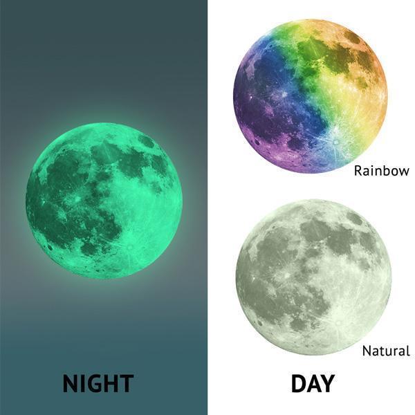 Large Glow In Dark Moon Wall Sticker (Various Colors)