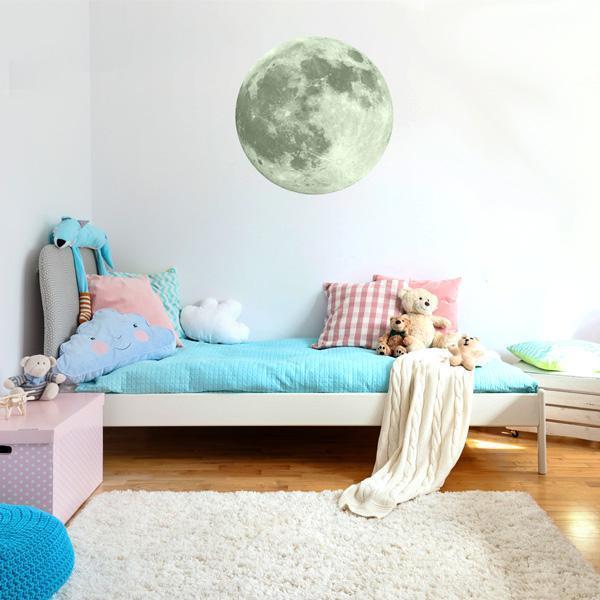 Large Glow In Dark Moon Wall Sticker (Various Colors)