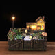 Lighted Terrace House Succulent Planter