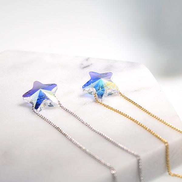 Lucky Star Necklace With Swarovski Crystal (Various Colors)