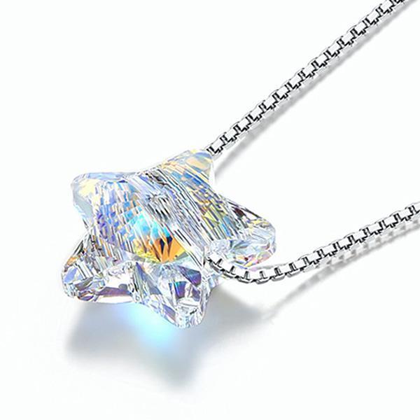 Lucky Star Necklace With Swarovski Crystal (Various Colors)