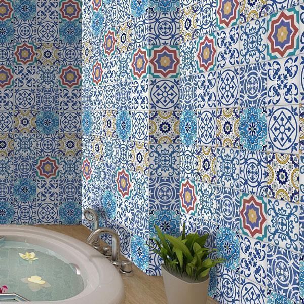 Mediterranean Waterproof Wall Floor Tile Stickers (Set of 25)