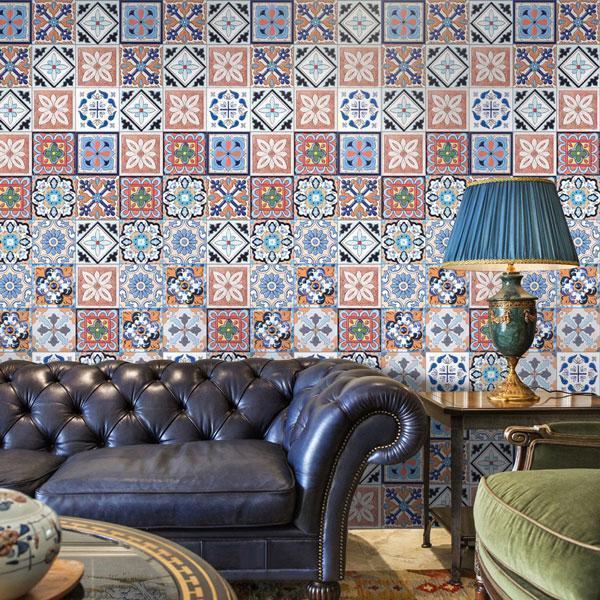 Mediterranean Waterproof Wall Floor Tile Stickers (Set of 25)