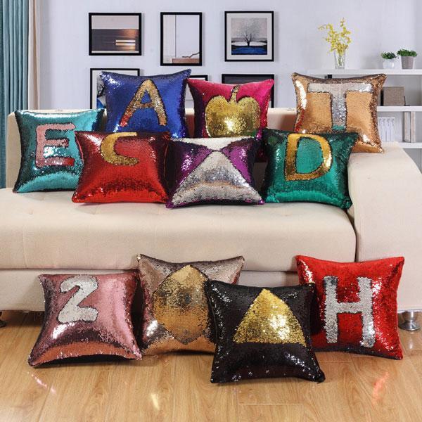 Mermaid Two Tone Sequin Pillow Cover (Various Colors)