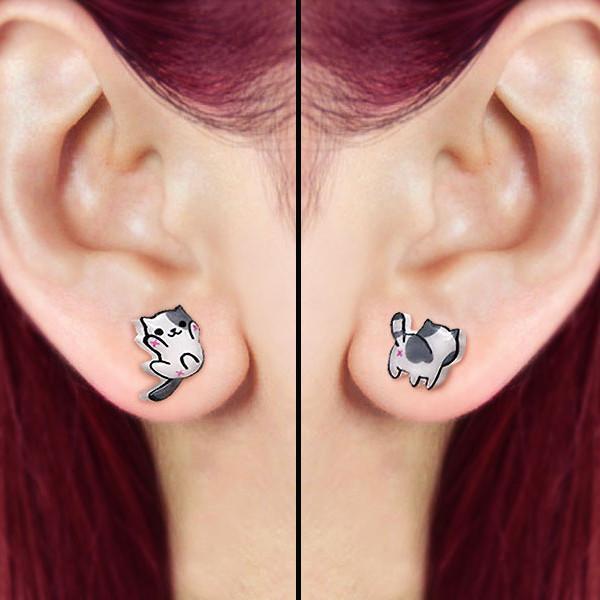 Mismatched Cat Butt Earrings (Various Designs)