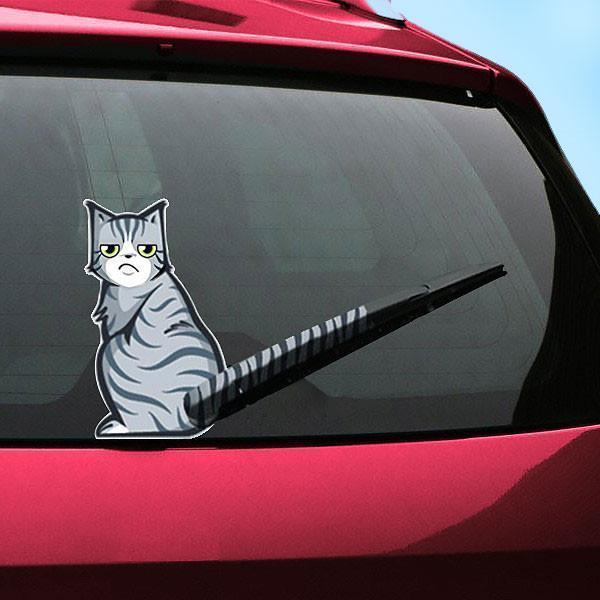 Moving Tail Kitty Car Decal (Various Designs)