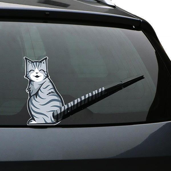 Moving Tail Kitty Car Decal (Various Designs)