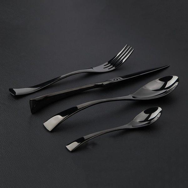 Onyx Jet Black Silverware Set
