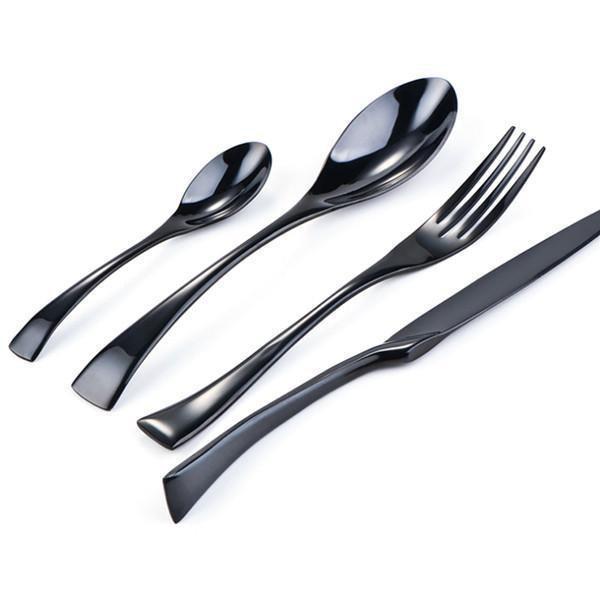 Onyx Jet Black Silverware Set