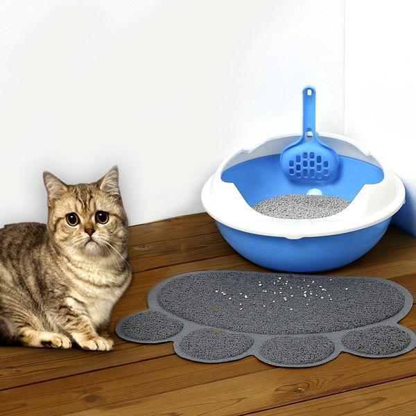 Paw Print Pet Feeding Litter Mat (Various Colors)