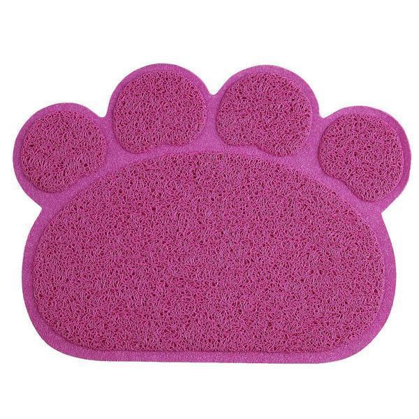 Paw Print Pet Feeding Litter Mat (Various Colors)