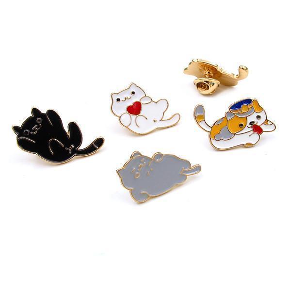 Playful Cat Pins (Set of 4)