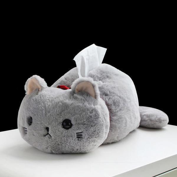 Plush Cat Tissue Box Cover (Various Designs)
