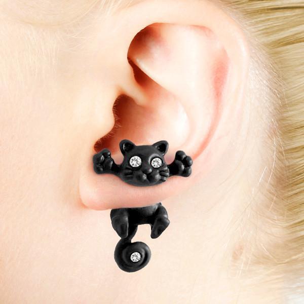 Pouncing Cat Earrings (Various Colors)