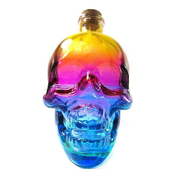 Rainbow Skull Glass Decanter