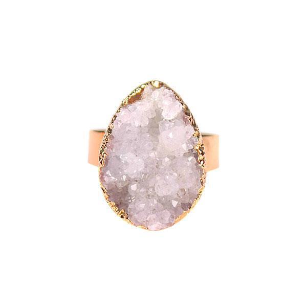 Raw Crystal Gold Plated Ring (Various Stones)