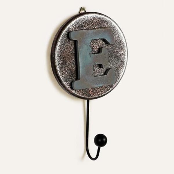 Rustic Flower and Letter Iron Hooks (Various Designs)