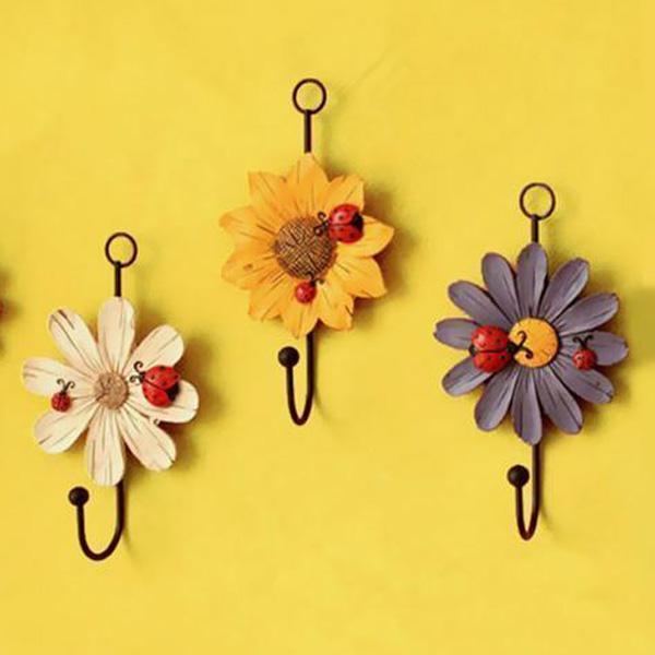 Rustic Flower and Letter Iron Hooks (Various Designs)
