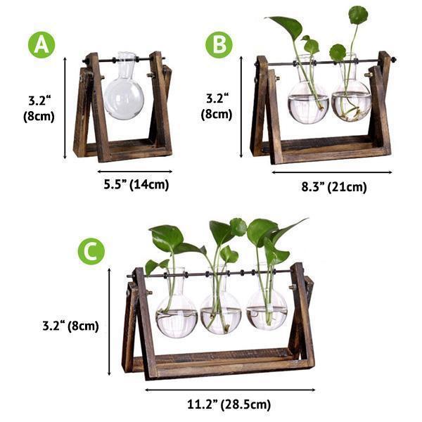 Rustic Plant Terrarium with Wooden Stand (Various Sizes)